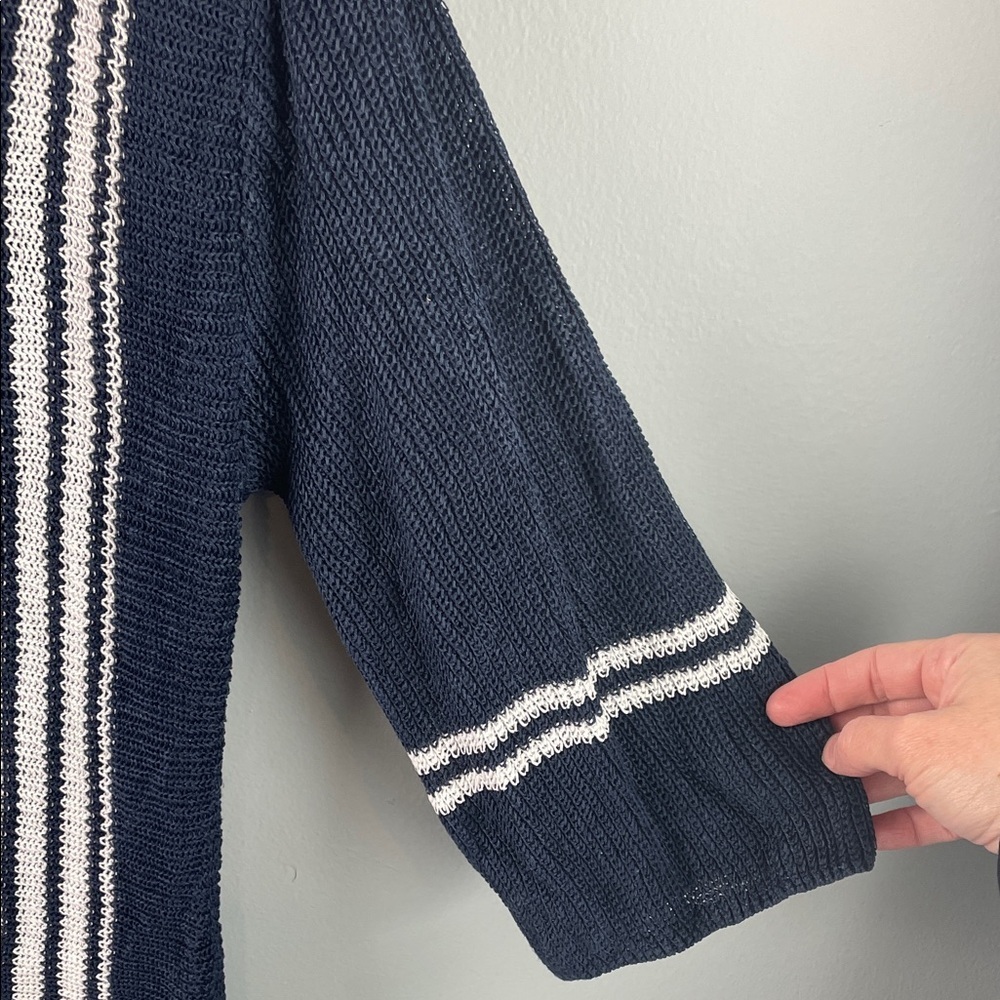 Avalin 100% Linen Navy Top Size L - Picture 4 of 8